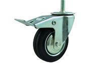 Hitam sekrup PVC / PU / PP putar Caster roda 5 Inch dengan rem
