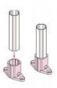 Aluminium Foot Cup Pipe Rack Fittings ISO9001 Untuk Pipa 28mm