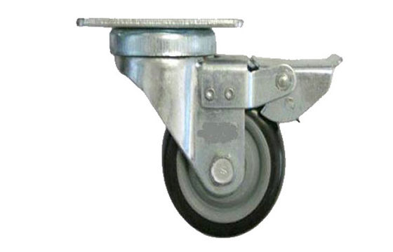 Industrial Swivel Caster Wheels with Brake Suitable for Pipe Racking Systems Featuring PU and PVC Material Construction