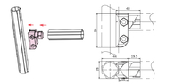 ADC-12 28mm Aluminium Alloy Tube Konektor Internal AL-1-C ISO9001