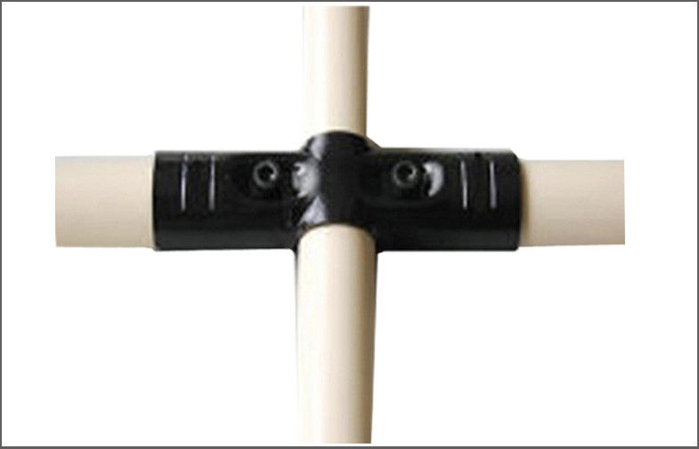 Sistem Rak Pipa Konektor Silang Pipa Vertikal Konektor Pipa Logam Dilapisi Hitam