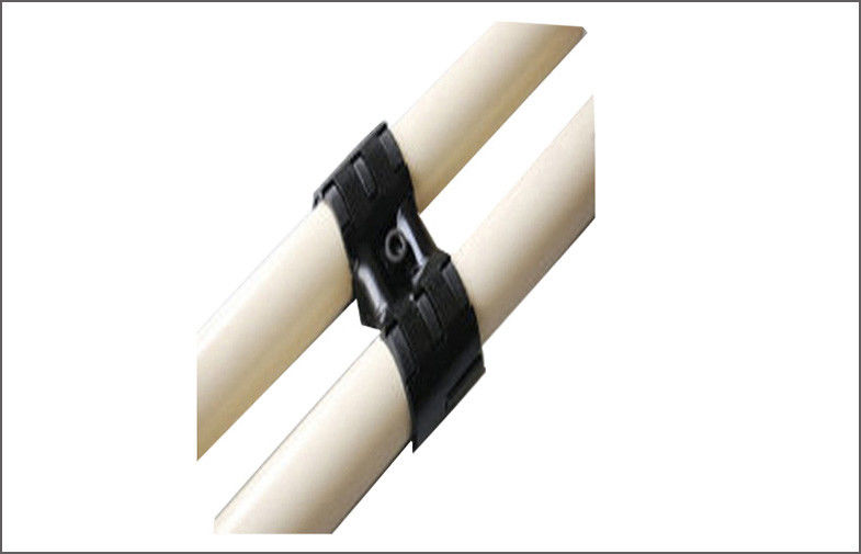 Parallel Black Metal Joint Fittings for Pipe Racks , Zinc / Nickel / Chrome Plated