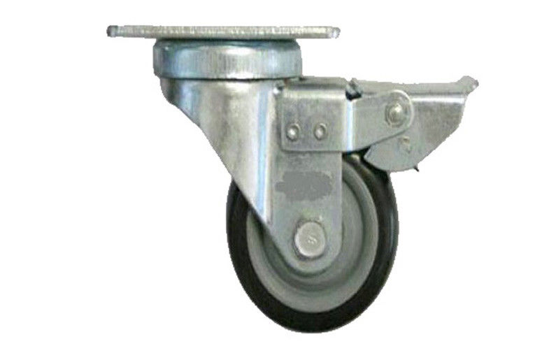 Industrial Swivel Caster Wheels with Brake Suitable for Pipe Racking Systems Featuring PU and PVC Material Construction