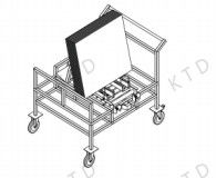 200kg Kapasitas Beban KUTED Pengangkutan Trolley, tumpukan Pin Trolley 1200Lx1000Wx1000H mm untuk Transportasi lancar