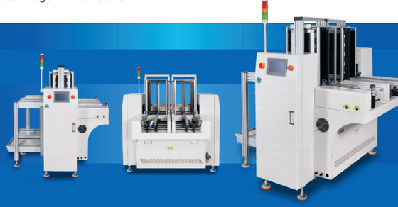 kualitas SMT Series PCB Conveyor Machine/Dual Magazine Unloader Dimensi batas 1475x1475x1220mm PCB Tinggi 900±20mm pabrik