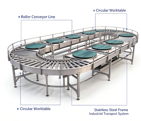 Garis Conveyor Roller, Garis Conveyor Roller Anti-statis untuk Garis Produksi Lokakarya
